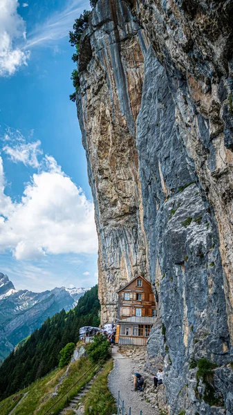 Aescher Tavern Alpstein Wildkirchli Ελβετικές Άλπεις Ελβετία Ιουλίου 2019 — Φωτογραφία Αρχείου