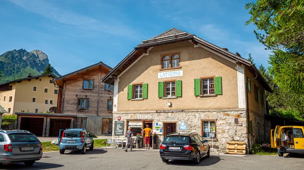 Latteria Milk Shop Maloja Swiss Alps Switzerland July 2019 — Stock Photo, Image