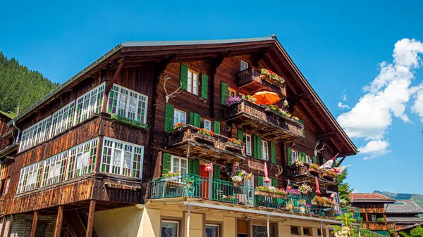 Beautiful Village Murren Swiss Alps Popular Travel Destination Swiss Alps — Stock Photo, Image