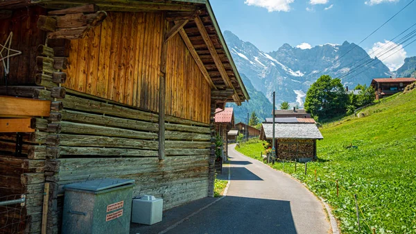 Υπέροχο Ιστορικό Χωριό Gimmelwald Στις Ελβετικές Άλπεις Ελβετικές Άλπεις Ελβετία — Φωτογραφία Αρχείου