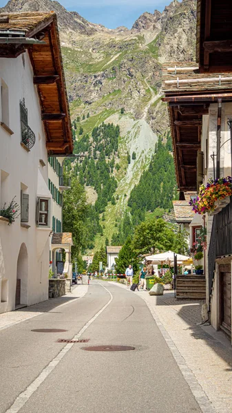 Sils Maria Gatuvy Engadin Vacker Liten Schweiziska Alperna Schweiz Juli — Stockfoto