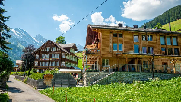 Underbar Historisk Gimmelwald Schweiziska Alperna Schweiziska Alperna Schweiz Juli 2019 — Stockfoto