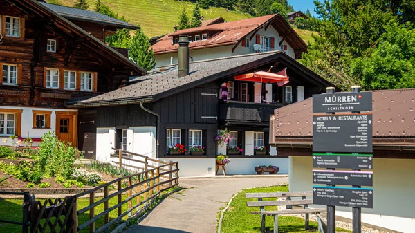 Beautiful Village Murren Swiss Alps Popular Travel Destination Swiss Alps — Stock Photo, Image