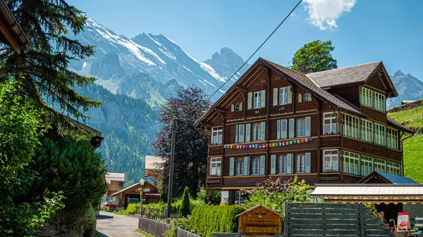 Υπέροχο Ιστορικό Χωριό Gimmelwald Στις Ελβετικές Άλπεις Ελβετικές Άλπεις Ελβετία — Φωτογραφία Αρχείου