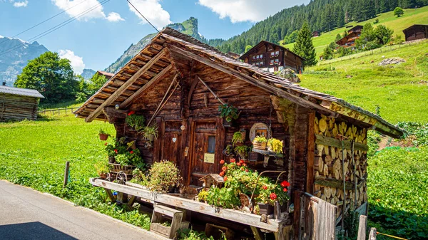 Υπέροχο Ιστορικό Χωριό Gimmelwald Στις Ελβετικές Άλπεις Ελβετικές Άλπεις Ελβετία — Φωτογραφία Αρχείου