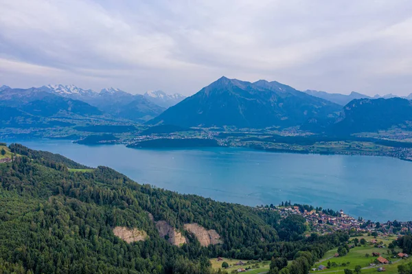 Slavné Jezero Thun Švýcarsku Shora — Stock fotografie