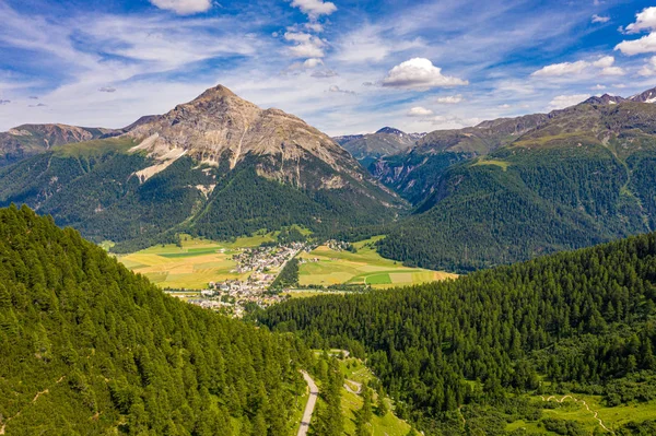 Nádherné Švýcarsko Shora Letecký Výhled Švýcarské Alpy — Stock fotografie