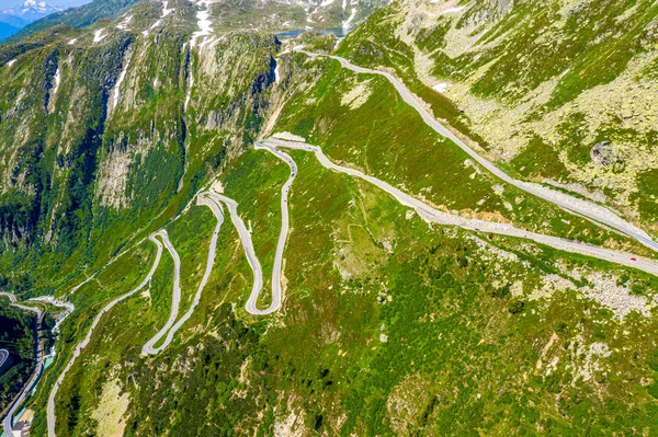 Grimselpass Straat Zwitserse Alpen Top Van Bergen — Stockfoto