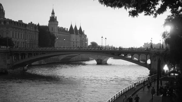 Vista Sobre Rio Sena Paris Fotos Rua Paris — Fotografia de Stock