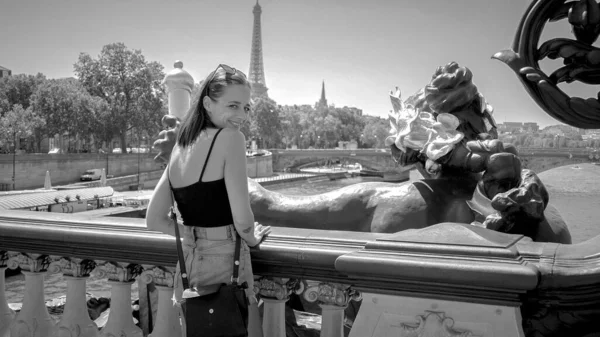 Francuska Dziewczyna Paryżu Paris Street Photography — Zdjęcie stockowe