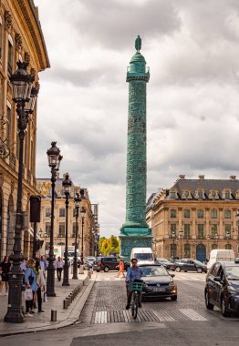 Paris Vendome Meydanı - Paris Şehri, Fransa - 29 Temmuz 2019