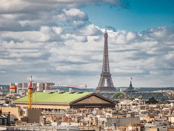 Légi Felvétel Párizsra Eiffel Toronnyal Párizs Utcai Fotózás — Stock Fotó