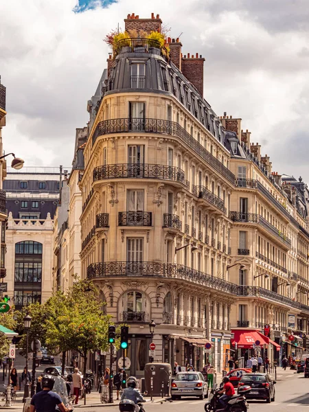 Typical Street View Paris City Paris France July 2019 — Stock Photo, Image