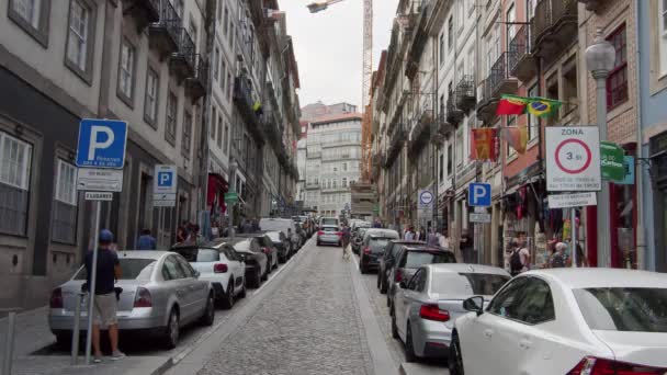 Bairro Histórico Porto Lugar Movimentado Cidade Porto Portugal Setembro 2019 — Vídeo de Stock