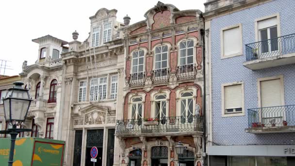 Belas Mansões Cidade Aveiro Aveiro Portugal Setembro 2019 — Vídeo de Stock