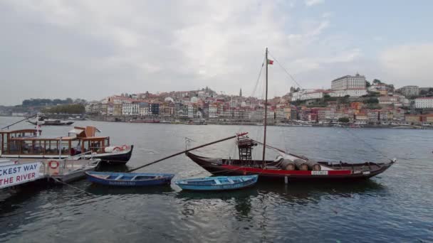 Krásná Řeka Douro Městě Porto Porto Portugalsko Září 2019 — Stock video