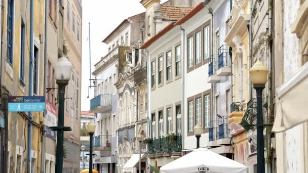 Typowe Budynki Historycznej Dzielnicy Aveiro Aveiro Portugalia Września 2019 — Wideo stockowe