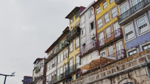 Typické Domy Historické Čtvrti Porto Porto Portugalsko Září 2019 — Stock video