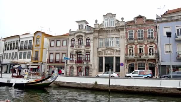 Amazing City Aveiro Its Canals Aveiro Portugália 2019 Szeptember — Stock videók