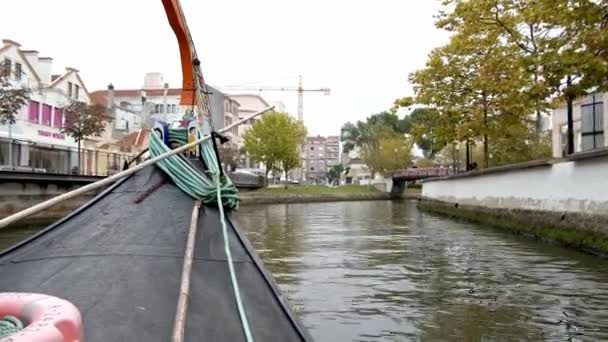 Balade Gondole Travers Les Canaux Aveiro Aveiro Portugal Septembre 2019 — Video