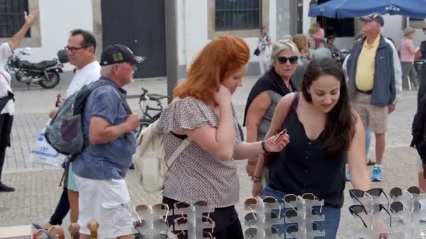 Venda Rua Margens Rio Douro Porto Porto Portugal Setembro 2019 — Vídeo de Stock