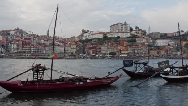 Krásná Řeka Douro Městě Porto Porto Portugalsko Září 2019 — Stock video