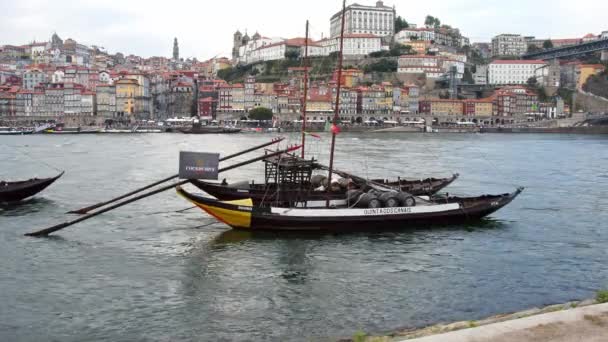 Krásné Porto Douro River Historické Čtvrti Porto Portugalsko Září 2019 — Stock video