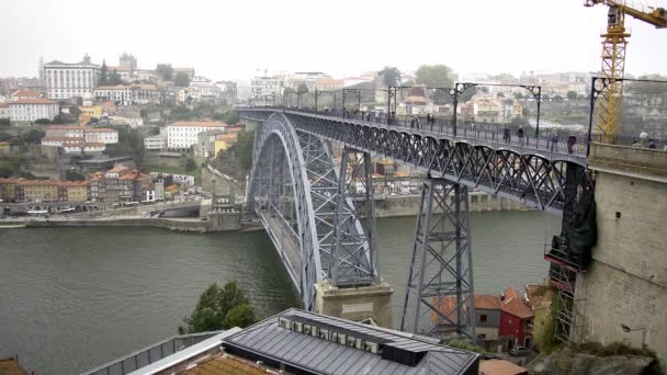 葡萄牙波尔图市美丽的多姆路易斯桥 2019年9月18日 — 图库视频影像