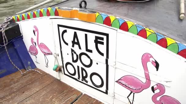 Gondole Colorate Nella Città Aveiro Sono Molto Popolari Turisti Aveiro — Video Stock