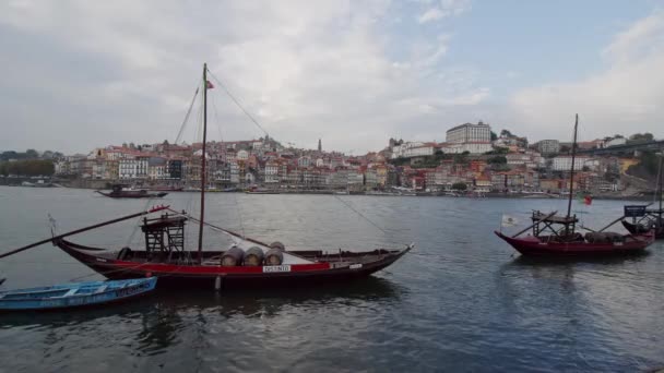 Krásná Řeka Douro Městě Porto Porto Portugalsko Září 2019 — Stock video