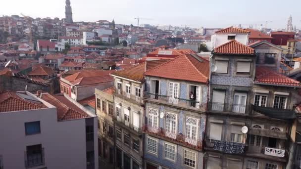 Prachtige Stad Porto Uitzicht Vanuit Lucht Porto Portugal September 2019 — Stockvideo