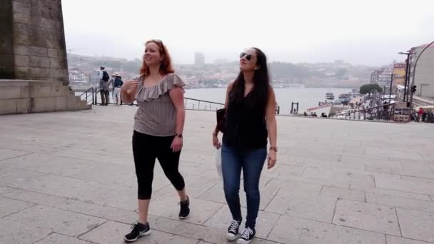 Promenad Genom Portos Historiska Stadsdel Porto Portugal September 2019 — Stockvideo