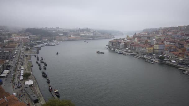 Aerial View Historic District Porto Porto Portugal September 2019 — ストック動画
