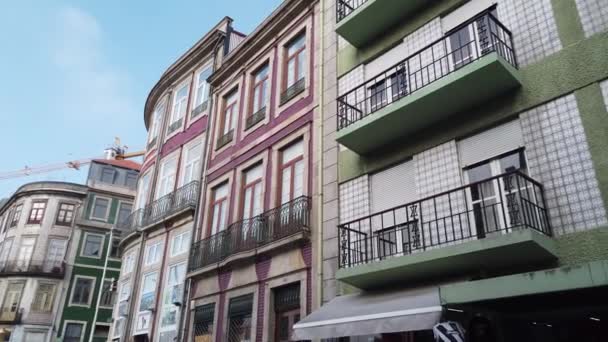 Typische Oude Gebouwen Historische Wijk Porto Porto Portugal September 2019 — Stockvideo