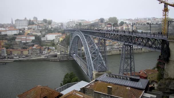 Bel Ponte Dom Luis Nella Città Porto Porto Portogallo Settembre — Video Stock