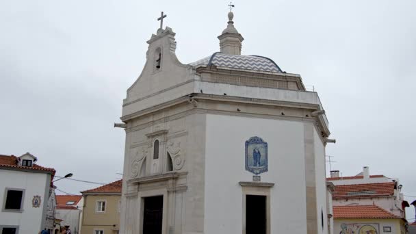 Aveiro Portekiz Merkezindeki Küçük Kilise Eylül 2019 — Stok video