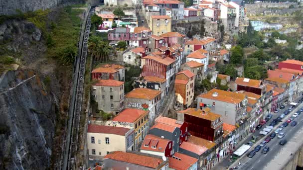 Widok Lotu Ptaka Zabytkową Dzielnicę Porto Porto Portugalia Września 2019 — Wideo stockowe