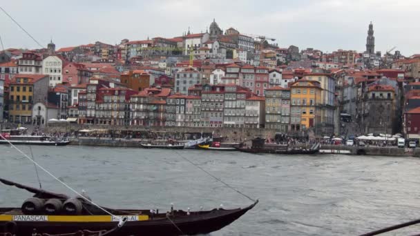 Belo Porto Rio Douro Bairro Histórico Porto Portugal Setembro 2019 — Vídeo de Stock
