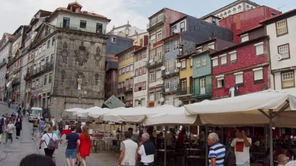 Das Bunte Historische Viertel Von Porto Porto Portugal September 2019 — Stockvideo