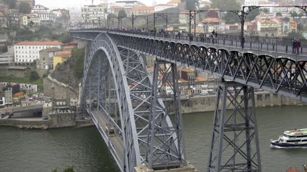 Beautiful Dom Luis Bridge Porto Porto Portugal Вересня 2019 — стокове відео