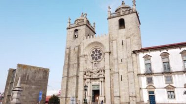 Porto Katedrali, güneşli bir günde Portekiz - Porto, Portekiz - 18 Eylül 2019