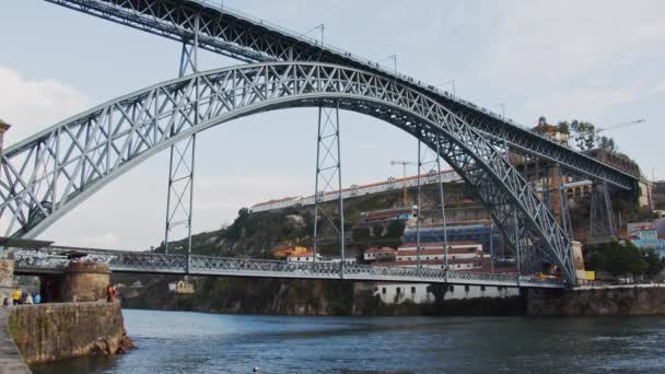 Slavný Most Dom Luis Portu Porto Portugalsko Září 2019 — Stock video