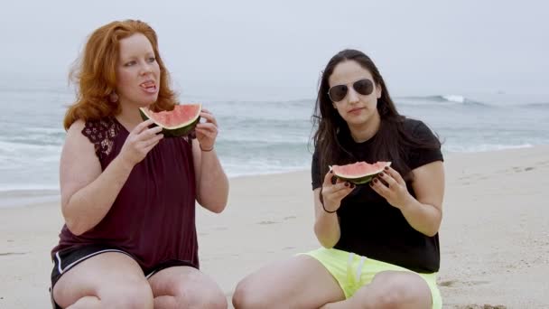 Hebben Van Een Geweldige Ontspannen Tijd Aan Het Strand Mooie — Stockvideo