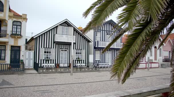 Het Prachtige Dorpje Costa Nova Portugal Reisbeelden — Stockvideo