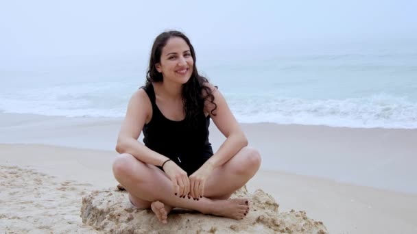 Yaz Tatili Plajda Dinlenmek Için Mükemmel Bir Yer Yavaş Çekim — Stok video