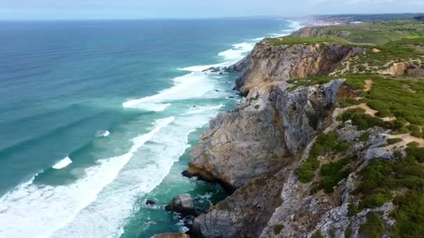 Volo Sopra Splendida Costa Del Portogallo Riprese Aeree Drone — Video Stock