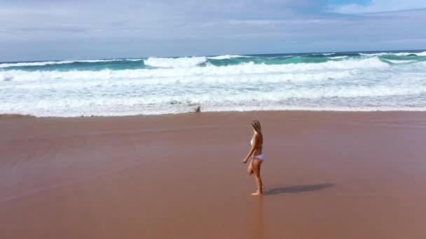 Las Playas Portugal Costa Del Océano Atlántico Imágenes Aéreas Aviones — Vídeo de stock