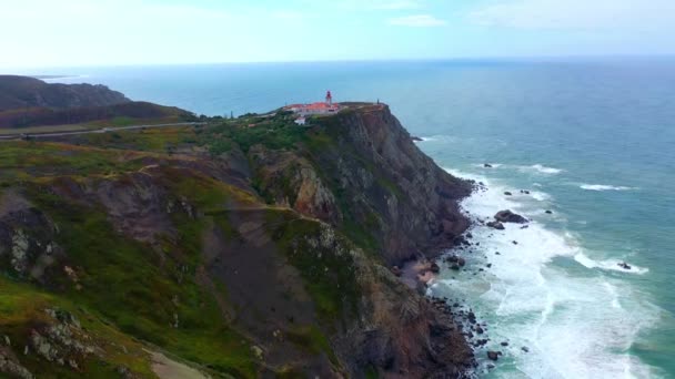 Vlucht Prachtige Kust Van Portugal Luchtfoto Van Drone — Stockvideo