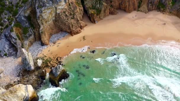 Voo Sobre Maravilhosa Costa Portugal Imagens Aéreas Drones — Vídeo de Stock