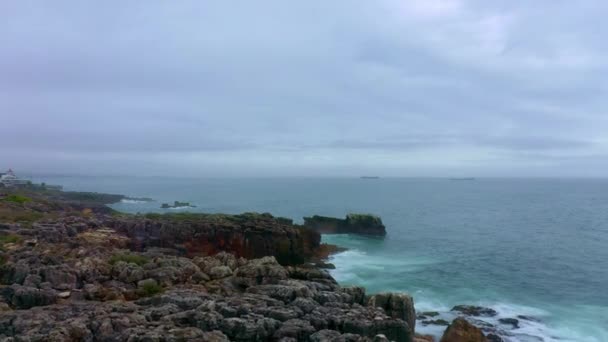 Amazing Coastline Boca Inferno Portugal Aerial Drone Footage — 图库视频影像